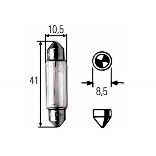 7593 LAMPARA INTERIOR C18W 12V - 1 UN (Se sirve en pack 10)