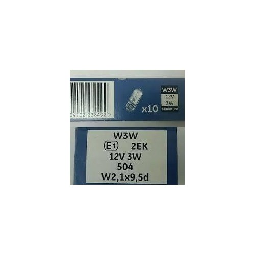 504 LAMPARA W3W 12V - 1 UN (Se sirve en pack 10)