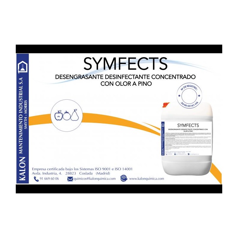 DESINFECTANTE BACTERICIDA/FUNGICIDA SYMFECTS - 25 L