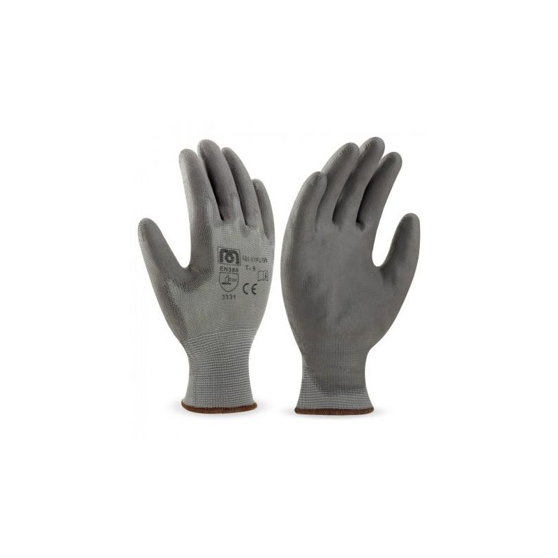 GUANTES DE POLIESTER PALMA POLIURETANO NEGRO